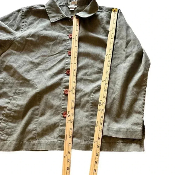 christopher & banks shacket button up long sleeve shirt jacket green size large - Picture 7 of 10